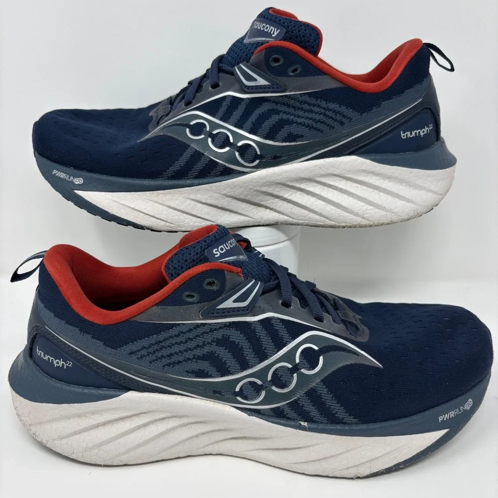 Saucony Triumph 22 Men's Size 10 Navy Orange Running Shoes (S20964-144)
